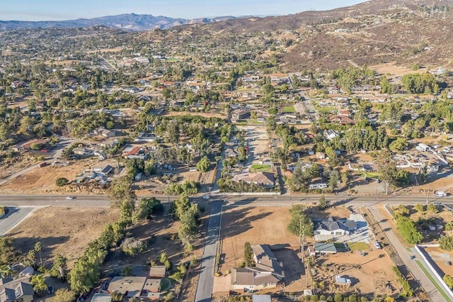 drone / aerial view with a mountain view