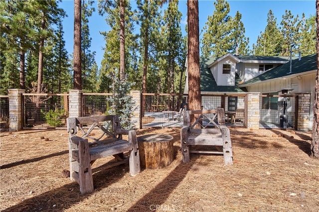 view of yard featuring fence