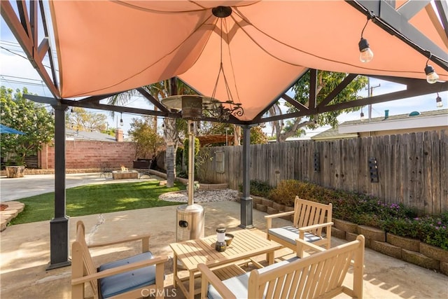 view of patio with a fenced backyard