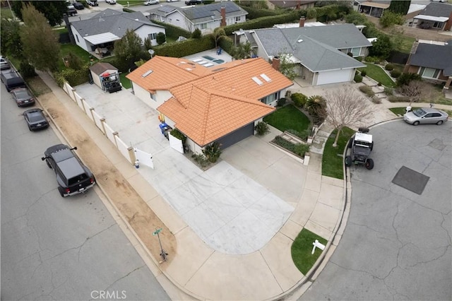 aerial view featuring a residential view