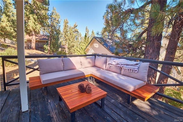 deck featuring an outdoor hangout area