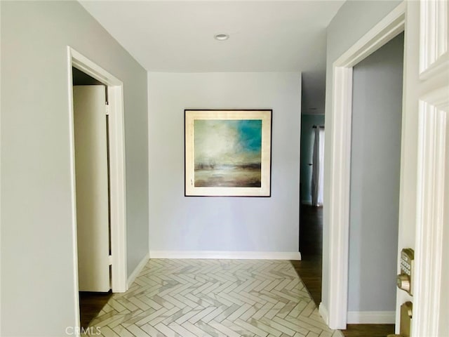 corridor with baseboards