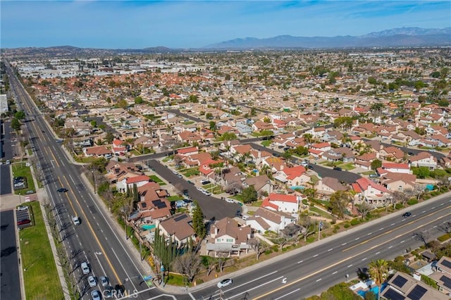 aerial view with a residential view and a mountain view