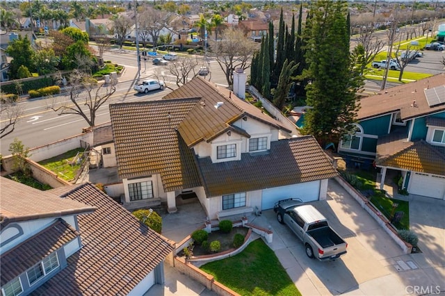 aerial view featuring a residential view