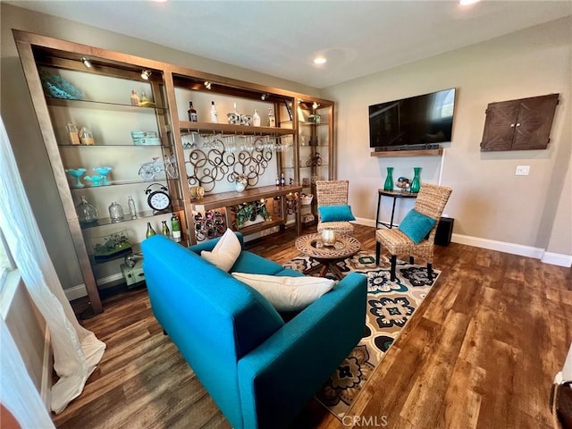 32526 Presidio Hills Ln, Winchester, CA 92596 - living room featuring wood finished floors, baseboards, and recessed lighting