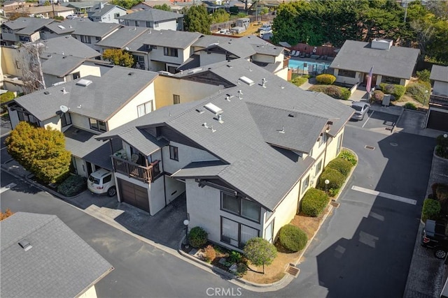 drone / aerial view with a residential view