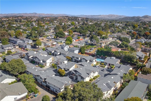 birds eye view of property featuring a residential view and a mountain view