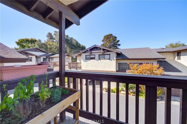 balcony featuring a residential view