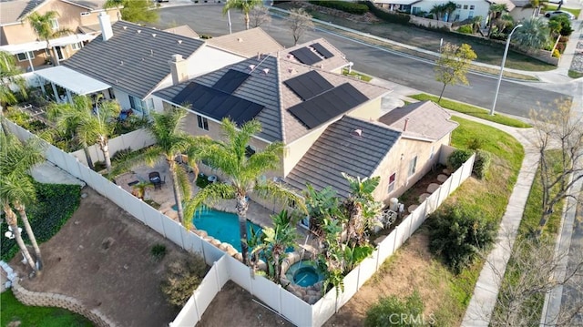 aerial view featuring a residential view