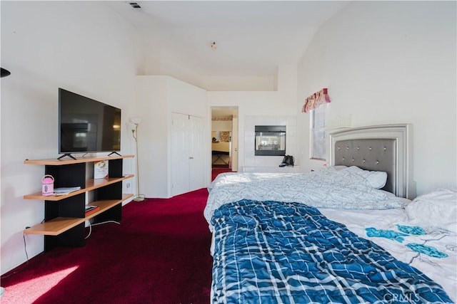 bedroom with carpet flooring and visible vents