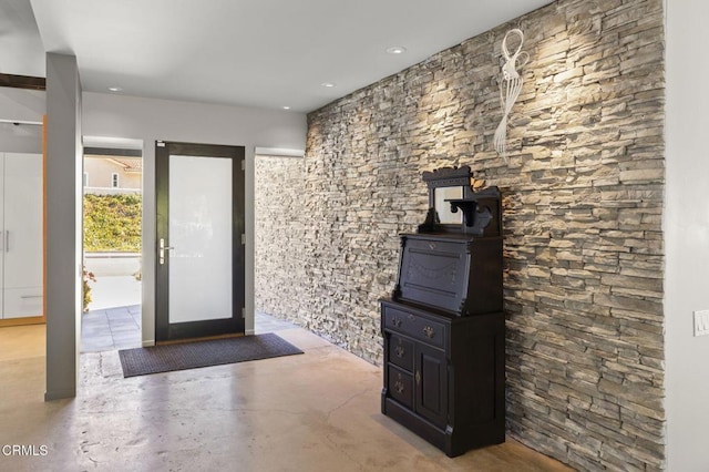 1037 Westridge Dr, Ventura, CA 93003 - entryway with finished concrete floors and recessed lighting