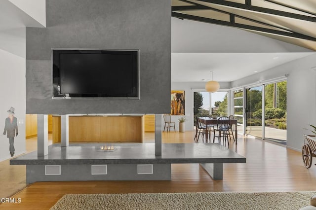 1037 Westridge Dr, Ventura, CA 93003 - living area featuring wood finished floors, recessed lighting, and high vaulted ceiling