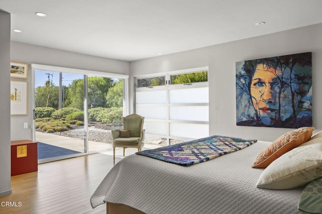 1037 Westridge Dr, Ventura, CA 93003 - bedroom with access to outside, wood finished floors, and recessed lighting
