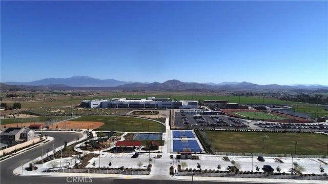 drone / aerial view with a mountain view