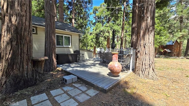 deck featuring outdoor dining space