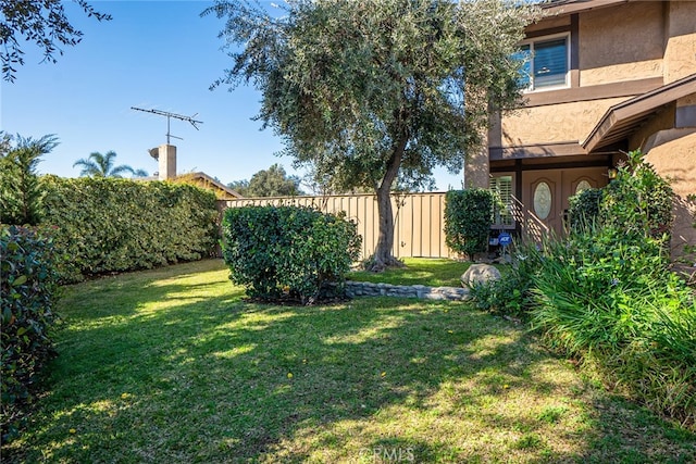 view of yard with fence