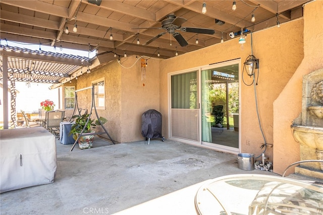 view of patio / terrace with ceiling fan