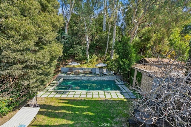 pool featuring a lawn