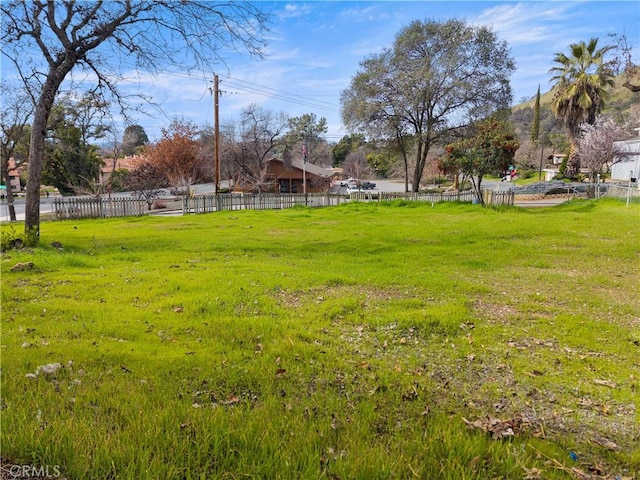 view of yard with fence