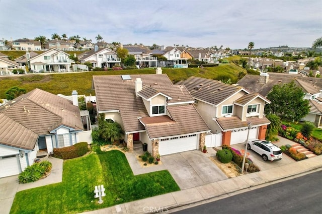 bird's eye view with a residential view