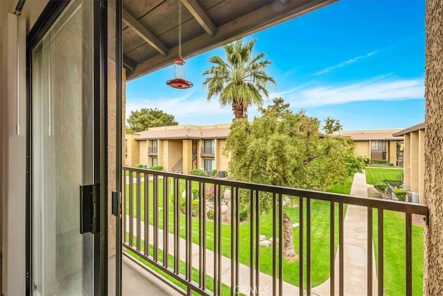 balcony with a residential view