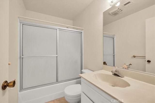 31200 Landau Blvd Unit 1404, Cathedral City, CA 92234 - bathroom with vanity, enclosed tub / shower combo, and tile patterned floors