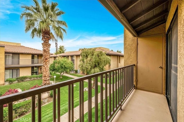 balcony with a residential view