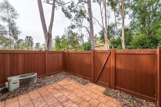 view of patio with a gate and a fenced backyard