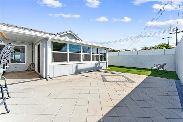 view of patio featuring a fenced backyard