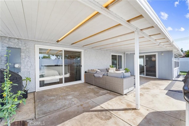 view of patio / terrace featuring an outdoor living space