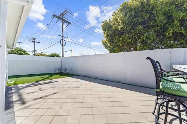 view of patio / terrace featuring a fenced backyard