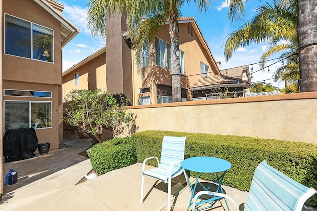 view of patio / terrace with a grill