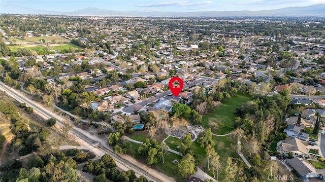 aerial view with a residential view