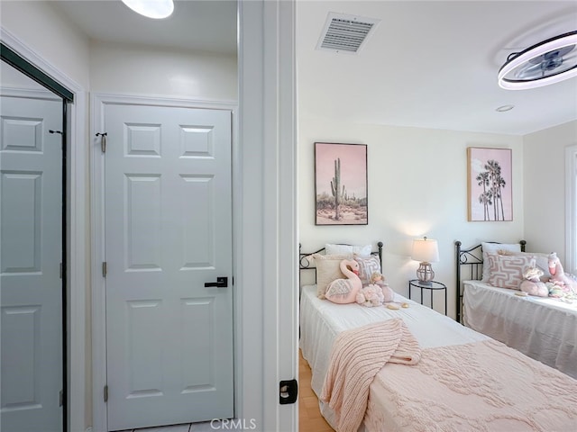 bedroom with visible vents