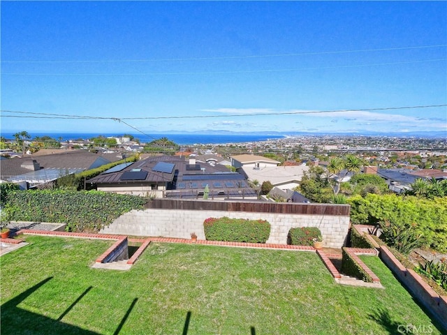 birds eye view of property with a residential view