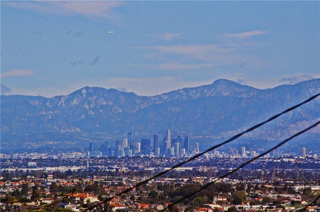 view of mountain feature featuring a view of city