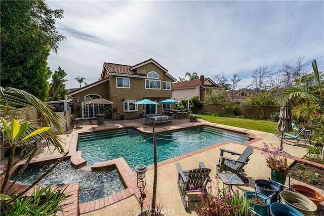 23 Landing, Laguna Niguel, CA 92677 - view of swimming pool with a patio area, a fenced backyard, and a pool with connected hot tub