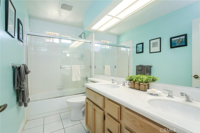 23 Landing, Laguna Niguel, CA 92677 - bathroom with tile patterned flooring, double vanity, and shower / bath combination with glass door