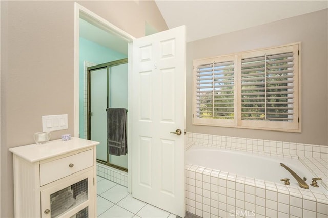 23 Landing, Laguna Niguel, CA 92677 - full bathroom with a garden tub, tile patterned flooring, and a stall shower