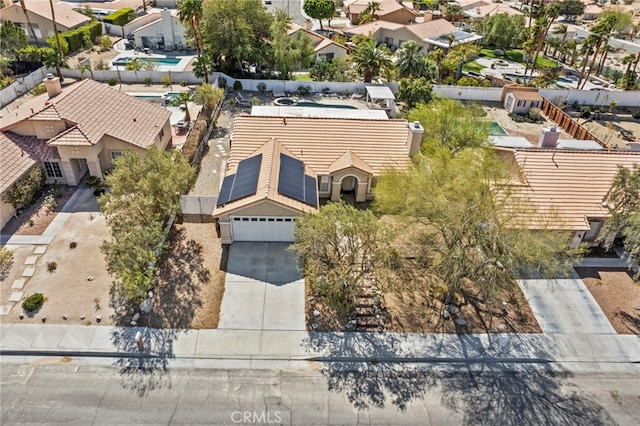 drone / aerial view with a residential view