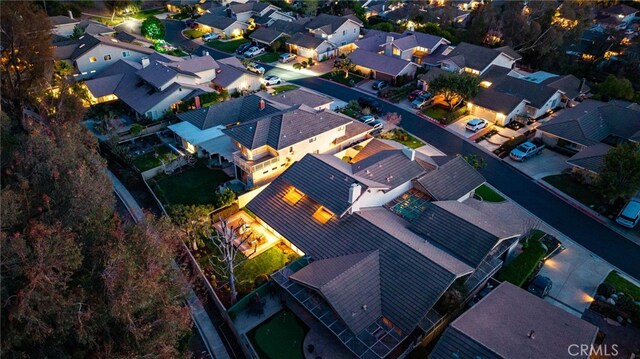 aerial view featuring a residential view