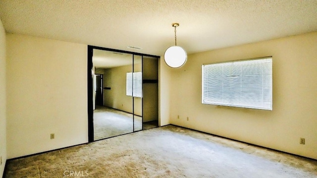 empty room featuring carpet and a textured ceiling