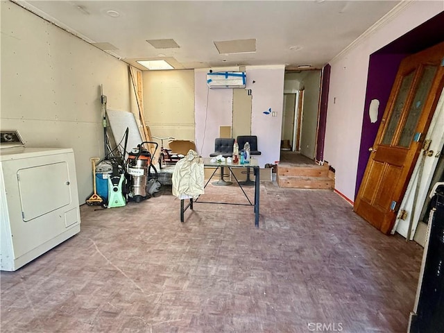 interior space with washer / clothes dryer