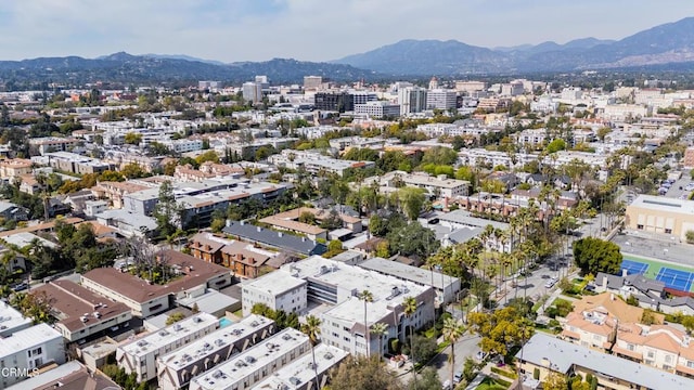 drone / aerial view with a mountain view