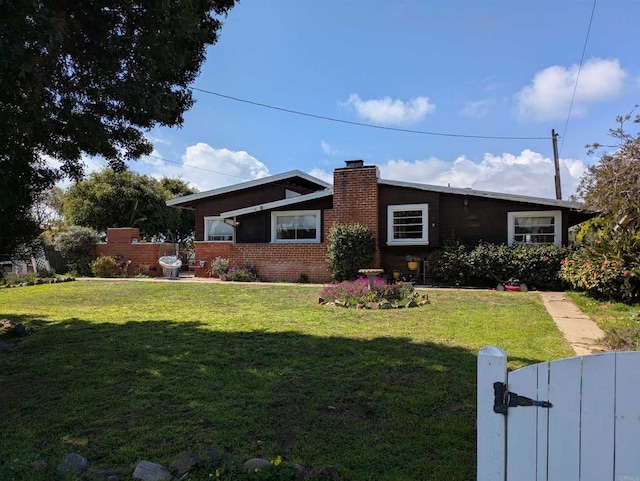 1372 Hymettus, Encinitas, CA 92024 - view of front of house featuring a chimney, brick siding, and a gate