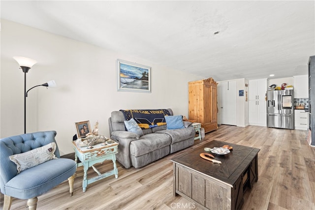 living room with light wood-type flooring