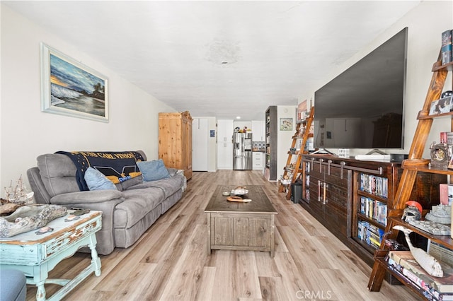 living area with light wood-type flooring