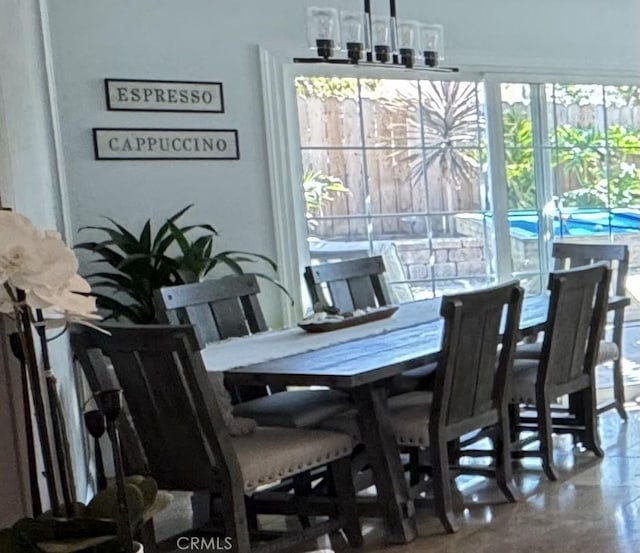 view of dining area