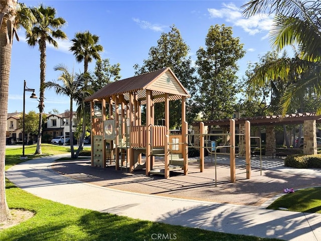 view of community jungle gym