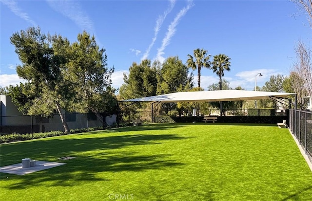 view of yard with fence